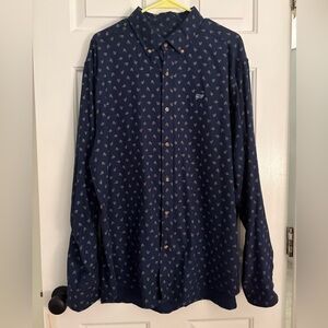 Vineyard Vines Dark Blue Holiday Patterned Button Down Shirt